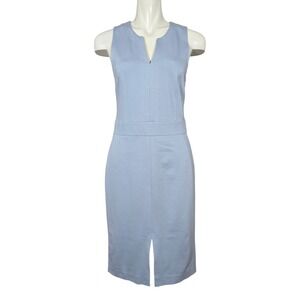 Banana Republic Women's Blue Ponte Sheath Dress Pockets Side Zip 6